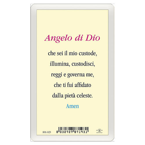 Holy card, Guardian Angel, Angel of God ITA 10x5 cm 2