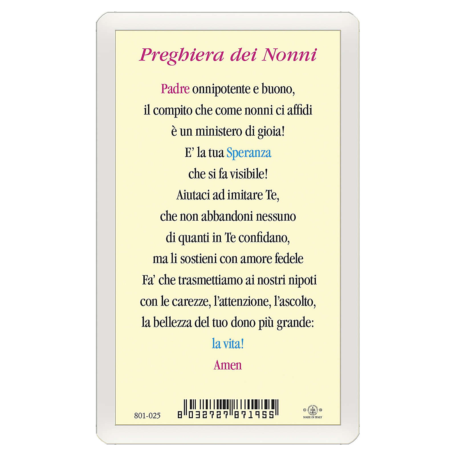 Santino Gesu Che Abbraccia I Bambini Preghiera Dei Nonni Ita 10x5 Vendita Online Su Holyart