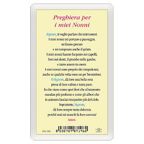 Heiligenbildchen, Bub im Gebet für die Großeltern, 10x5 cm, Gebet in italienischer Sprache, laminiert