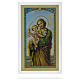 Estampa religiosa San José abraza al Niño Jesús Oración ITA 10x5 s1