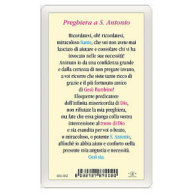Holy card, Saint Anthony of Padua, Prayer to Saint Anthony ITA 10x5 cm