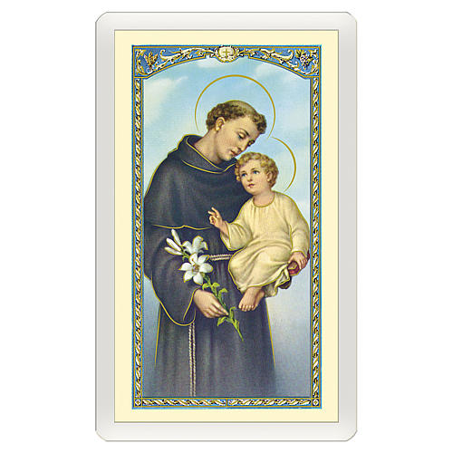 Holy card, Saint Anthony of Padua, Prayer to Saint Anthony ITA 10x5 cm 1