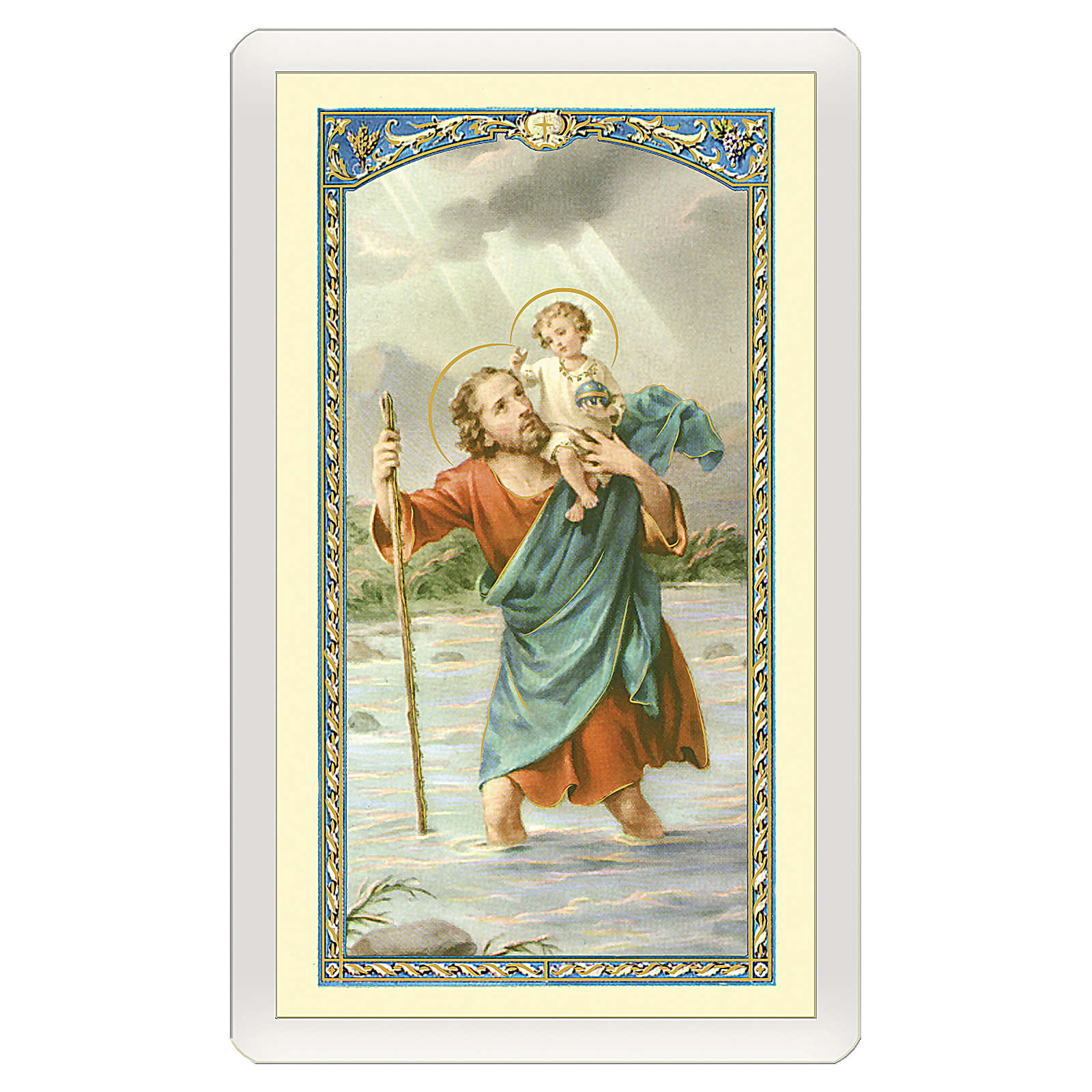 Holy card, Saint Christopher, Driver's Prayer ITA 10x5 cm