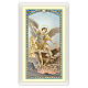 Heiligenbildchen, Heiliger Erzengel Michael, 10x5 cm, Gebet in italienischer Sprache, laminiert s1