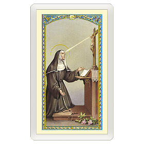 Heiligenbildchen, Heilige Rita von Cascia, 10x5 cm, Gebet in italienischer Sprache, laminiert