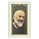Heiligenbildchen, Pater Pio, 10x5 cm, Gebet in italienischer Sprache, laminiert s1