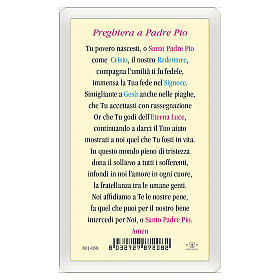Holy card, Saint Pio of Pietralcina, Prayer to Saint Pio ITA 10x5 cm