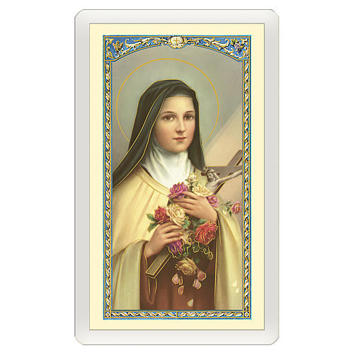 Image votive Ste Thérèse de l'Enfant Jésus Docteur de l'Église ITA 10x5 cm 1