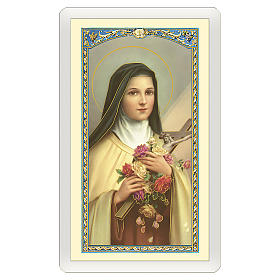 Holy card, Saint Therese of Lisieux, Prayer to Saint Therese of Lisieux ITA 10x5 cm