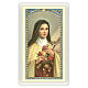 Holy card, Saint Therese of Lisieux, Prayer to Saint Therese of Lisieux ITA 10x5 cm s1