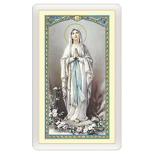 Santino Madonna di Lourdes Novena alla Vergine di Lourdes ITA 10x5 1