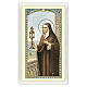 Heiligenbildchen, Heilige Klara, 10x5 cm, Gebet in italienischer Sprache, laminiert s1