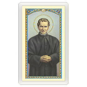 Heiligenbildchen, Don Bosco, 10x5 cm, Gebet in italienischer Sprache, laminiert
