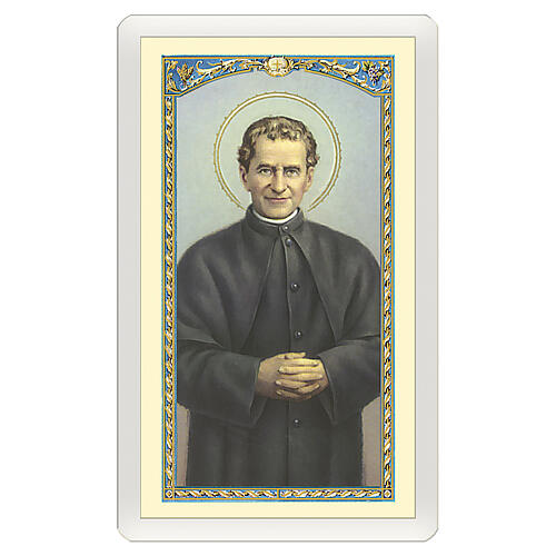 Heiligenbildchen, Don Bosco, 10x5 cm, Gebet in italienischer Sprache, laminiert 1