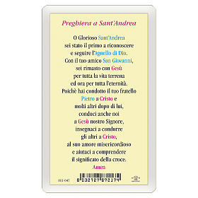 Holy card, Saint Andrew Apostle, prayer to Saint Andrew ITA 10x5 cm