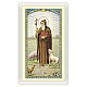 Heiligenbildchen, Heiliger Antonius, 10x5 cm, Gebet in italienischer Sprache, laminiert s1
