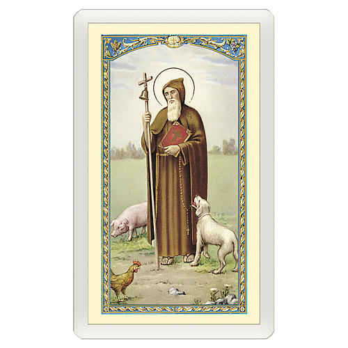 Holy card, Saint Anthony the Abbot, prayer to Saint Anthony ITA 10x5 cm 1