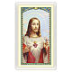 Estampa religiosa Sagrado Corazón de Jesús Consagración ITA 10x5 s1