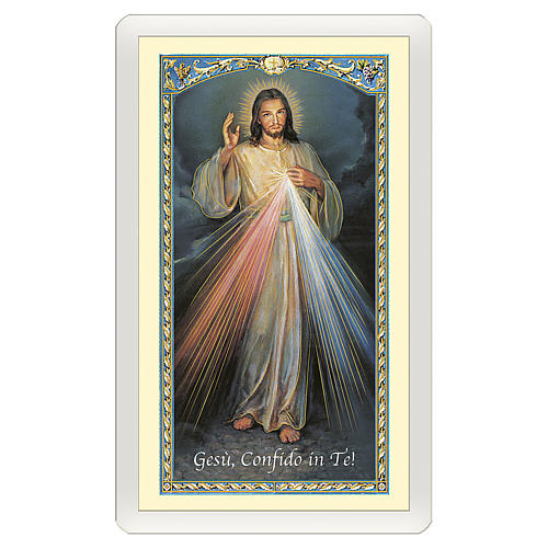 Image votive Jésus Miséricordieux Chapelet Divine Miséricorde ITA 10x5 cm 1