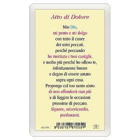 Holy card, Jesus praying in the Gethsemane, Act of Contrition ITA 10x5 cm