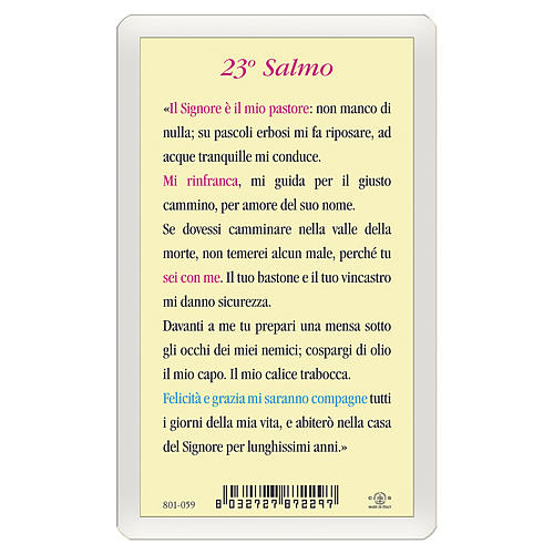 Estampa religiosa Jesús Buen Pastor 23 Salmo ITA 10x5 2