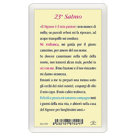 Image dévotion Jésus Bon Pasteur Psaume 23 ITA 10x5 cm