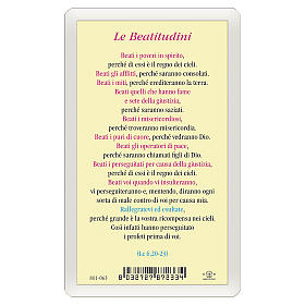 Holy card, Risen Christ, Beatitudes ITA 10x5 cm