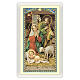 Heiligenbildchen, Geburt Christi, 10x5 cm, Gebet in italienischer Sprache, laminiert s1
