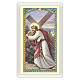 Heiligenbildchen, Jesus trägt das Kreuz, 10x5 cm, Gebet in italienischer Sprache, laminiert s1