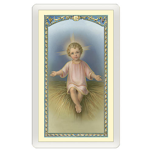 Holy card, Infant Jesus, Baby Jesus Wipe Every Tear Away ITA 10x5 cm 1
