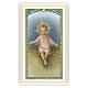Image dévotion Enfant Jésus dans la mangeoire "Asciuga ogni lacrima" ITA 10x5 cm s1