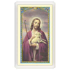 Holy card, Jesus Good Shepherd, God of Tenderness ITA 10x5 cm