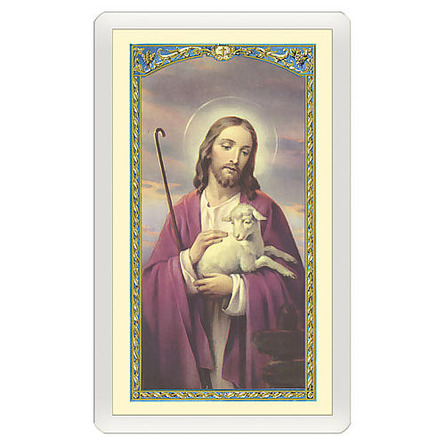 Holy card, Jesus Good Shepherd, God of Tenderness ITA 10x5 cm 1