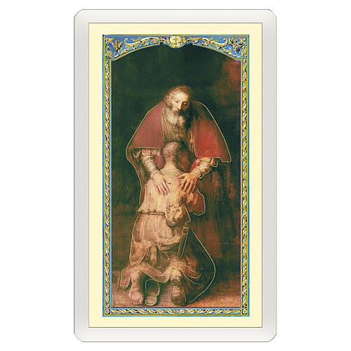 Heiligenbildchen, Verlorener Sohn, 10x5 cm, Gebet in italienischer Sprache, laminiert 1