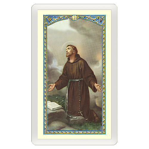 Holy card, Saint Francis of Assisi, Where There Is Charity ITA, 10x5 cm 1