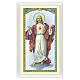 Heiligenbildchen, Der auferstandene Christus, 10x5 cm, Gebet in italienischer Sprache, laminiert s1