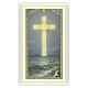Heiligenbildchen, Kreuz am Meer, 10x5 cm, Gebet in italienischer Sprache, laminiert s1