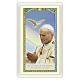 Holy card, Saint John Paul II, "Per la Pace" poem for peace ITA, 10x5 cm s1