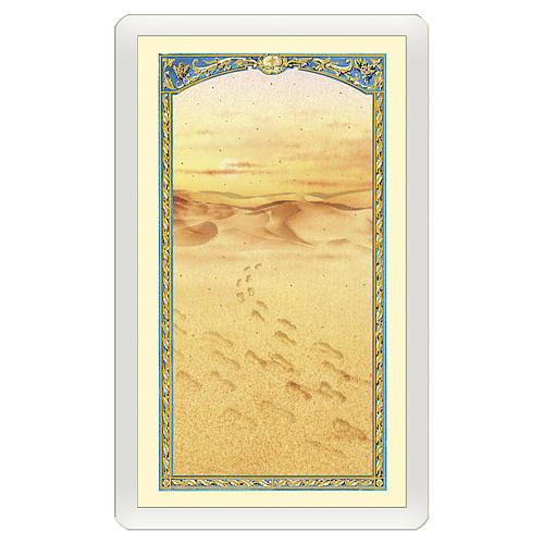 Image dévotion Image d'empreintes dans le sable Message de Tendresse ITA 10x5 cm 1