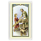 Andachtsbild mit Sankt Joseph am Arbeitstisch und Bitte um Arbeit, 10 x 5 ITA s1