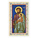 Heiligenbildchen, Heiliger Josef, Beschützer der Heiligen Familie, 10x5 cm, Gebet in italienischer Sprache s1