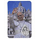 Andachtsbildchen Papst Leo XIV mit Petersdom und Metallmedaille, 10 x 5 cm s1