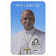 Andachtsbildchen Papst Leo XIV mit Metallmedaille und Mariengebet, 10 x 5 cm s1