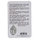 Immagine sacra San Francesco con animali e medaglia in metallo 10x5 cm s2