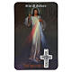 Image plastifiée Christ Miséricordieux avec croix en métal 10x5 cm s1