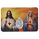 Laminated image of the Sacred Heart of Jesus and the Immaculate Heart of Mary with metal medal, 4x2 in s1