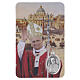 Cartão plastificado Papa Leão XIV com medalha em metal e Basílica de São Pedro 10x5 cm s1