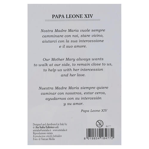 Santino incoronazione Papa Leone XIV con medaglia in metallo 10x5 cm 2