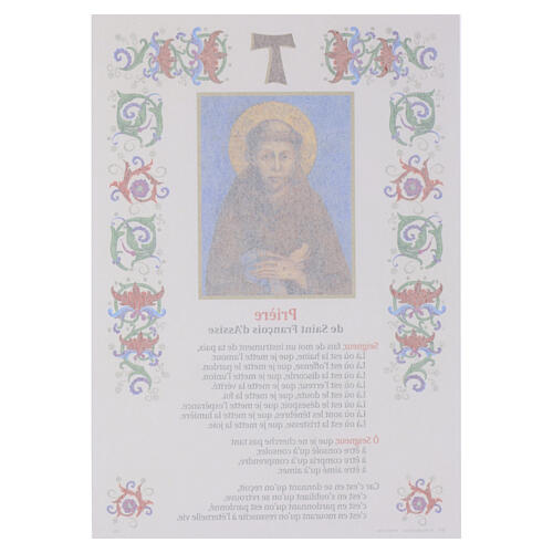 Pergamin Św. Franciszka z Asyżu z ozdobną ramką, 30x20cm, język francuski 2