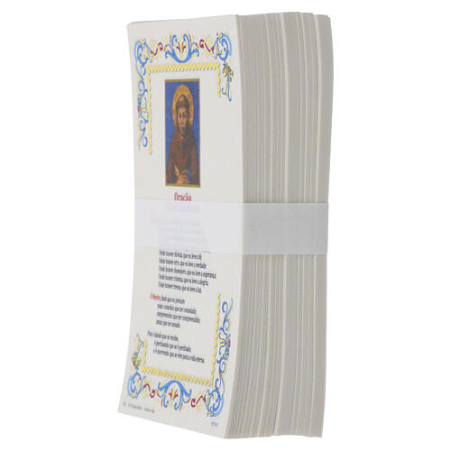 Pergamin z wizerunkiem świętego Franciszka i dekoracjami, 15 × 10 cm, w języku hiszpańskim 2